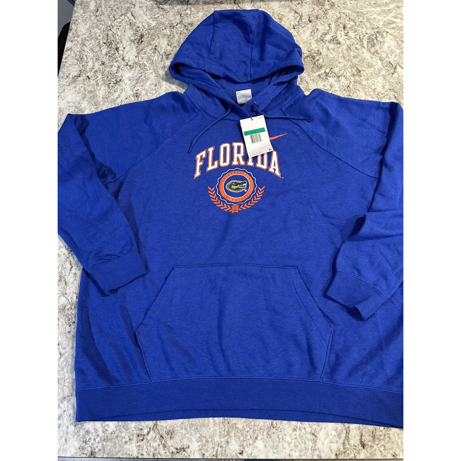 Nwt Women’s Nike Florida Gators Varsity Fleece Tri Bend Raglan Hoodie Xl Blue